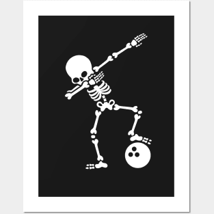 Dab skeleton dabbing bowling ball Posters and Art